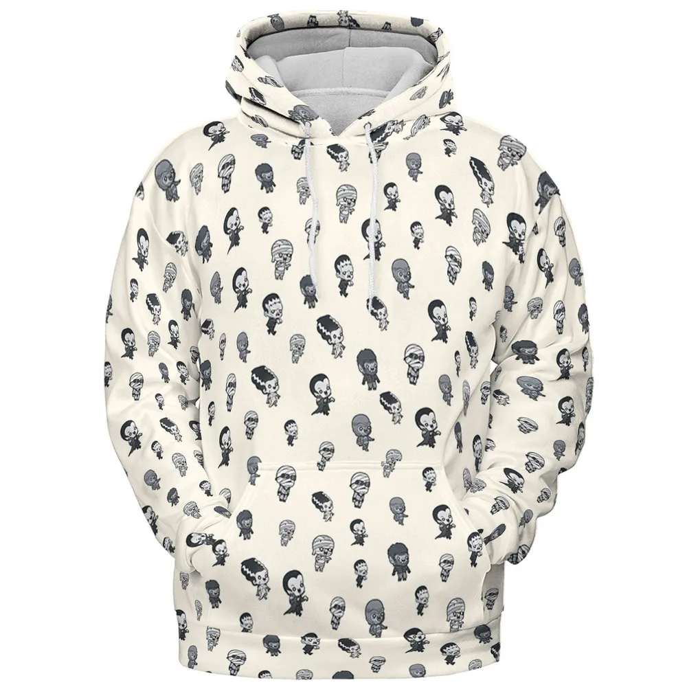 Baby Monsters Pattern All-over Print Hoodie - 3