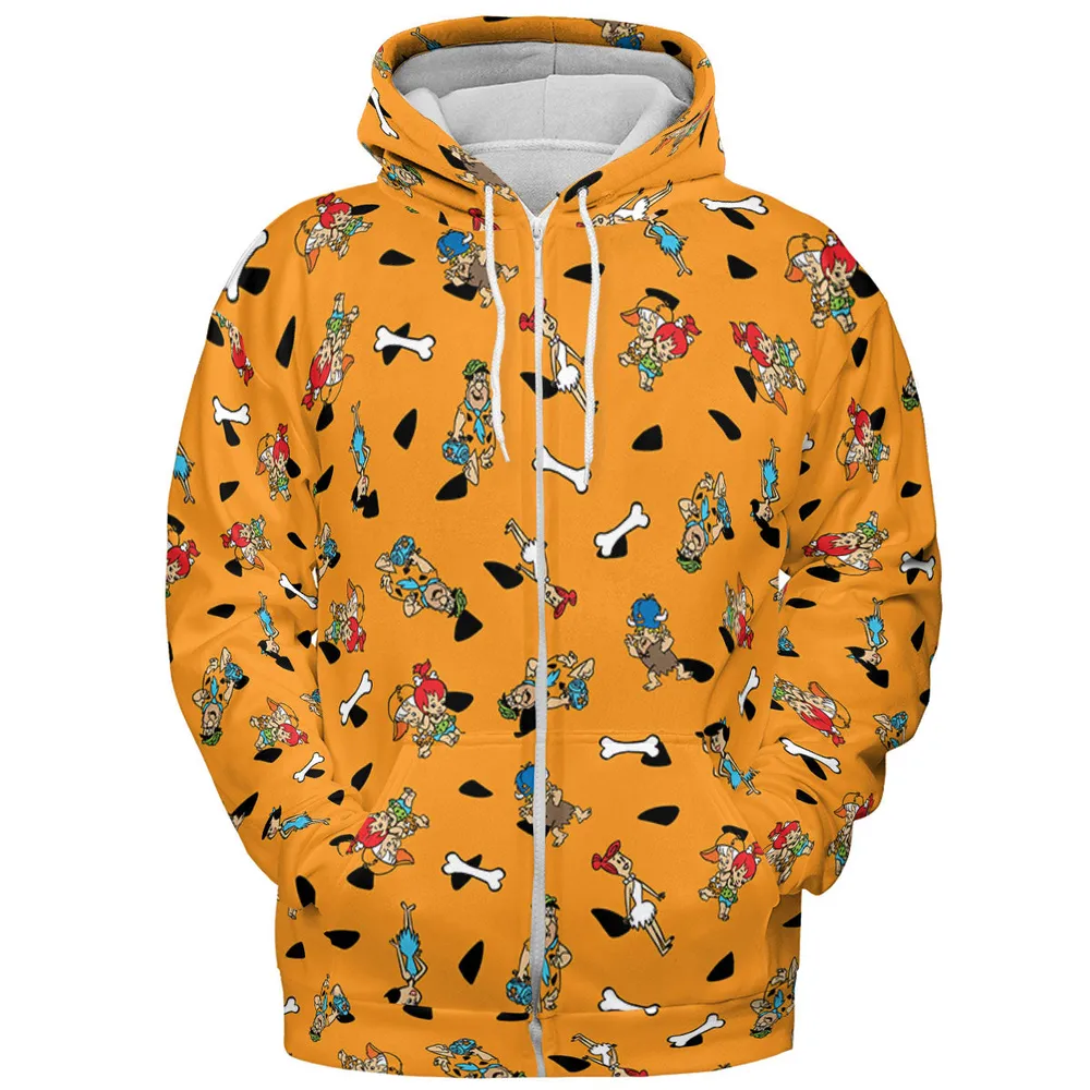 Stone Age The Flintstones Characters All-over Print Hoodie - 4