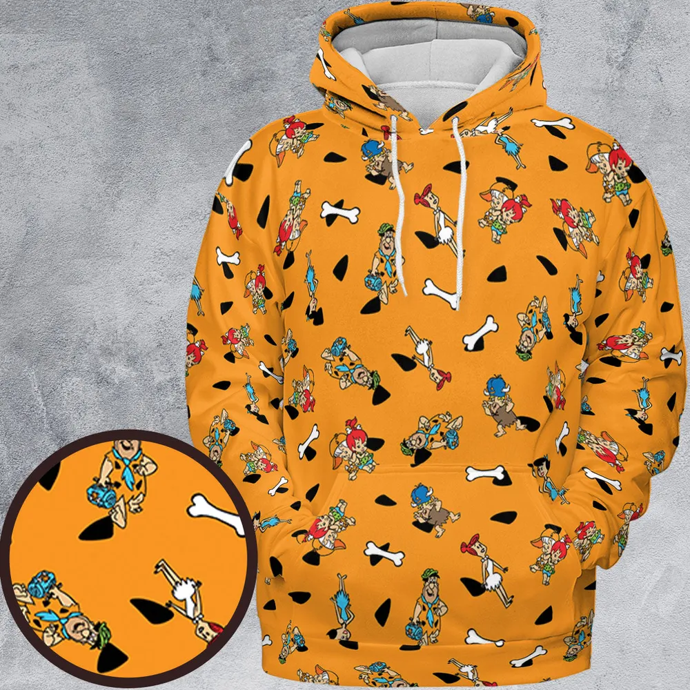 Stone Age The Flintstones Characters All-over Print Hoodie - 2