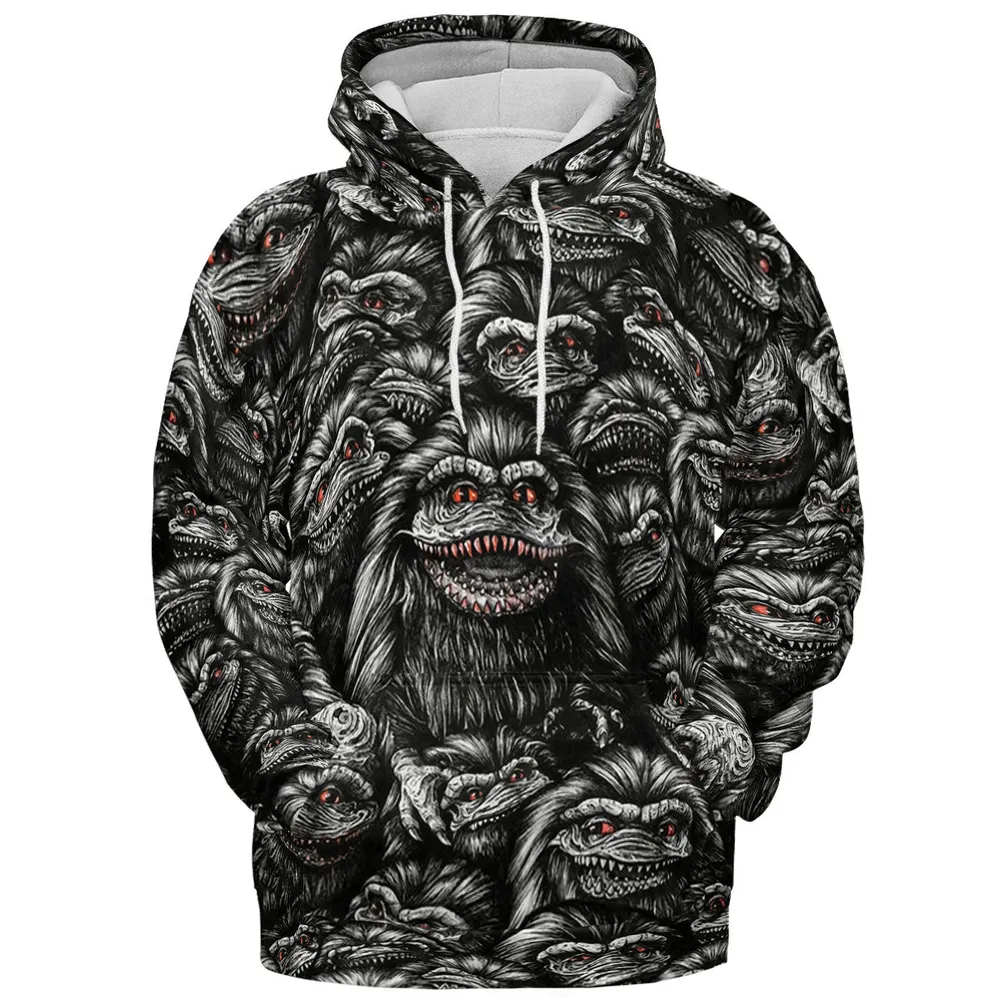 Critters Pattern Halloween All-over Print Hoodie - 3