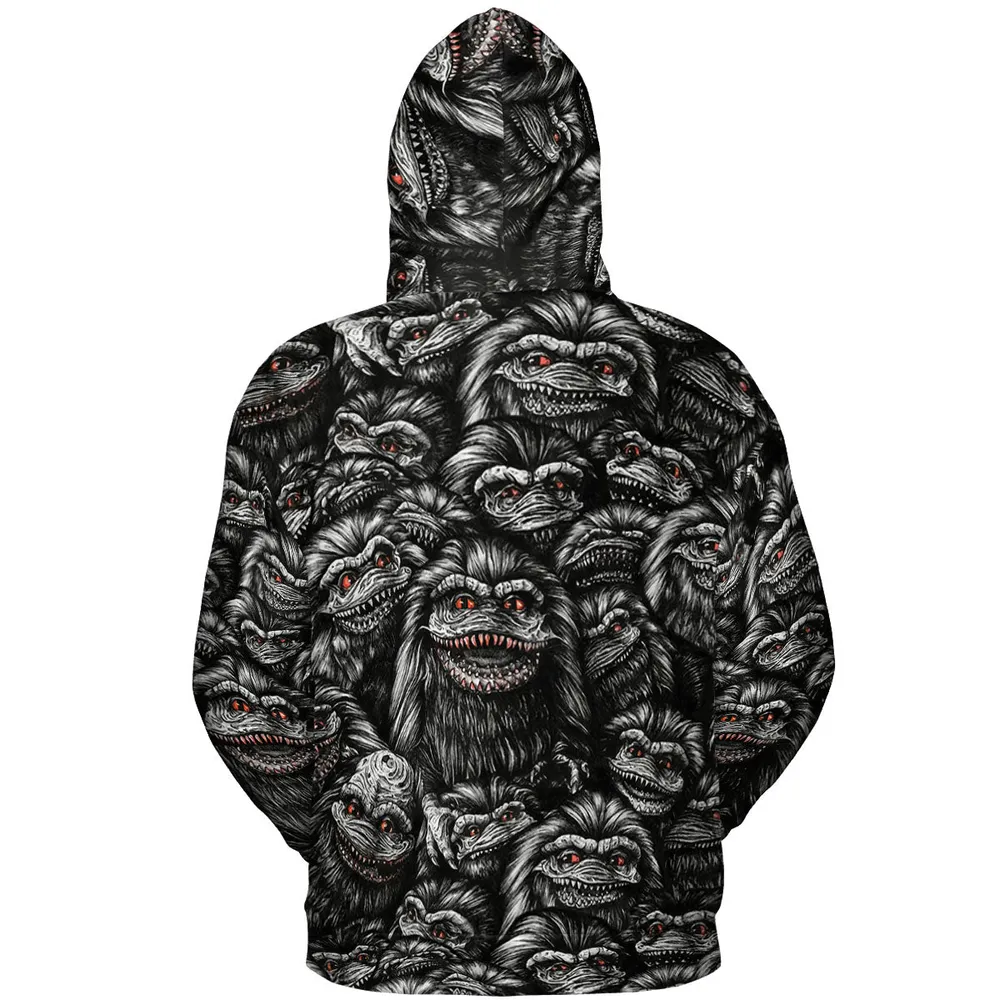 Critters Pattern Halloween All-over Print Hoodie - 5