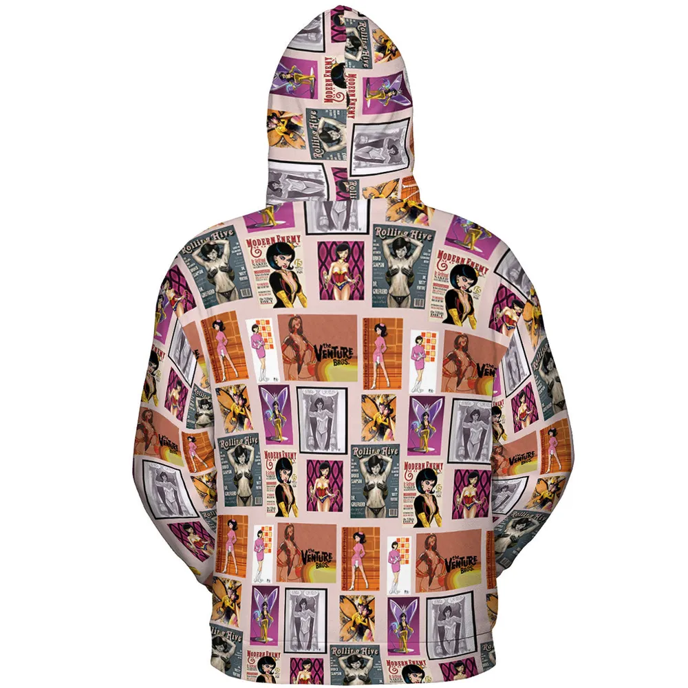 Dr. Mrs. The Monarch The Venture Bros. Magazine Poses All-over Print Hoodie - 5