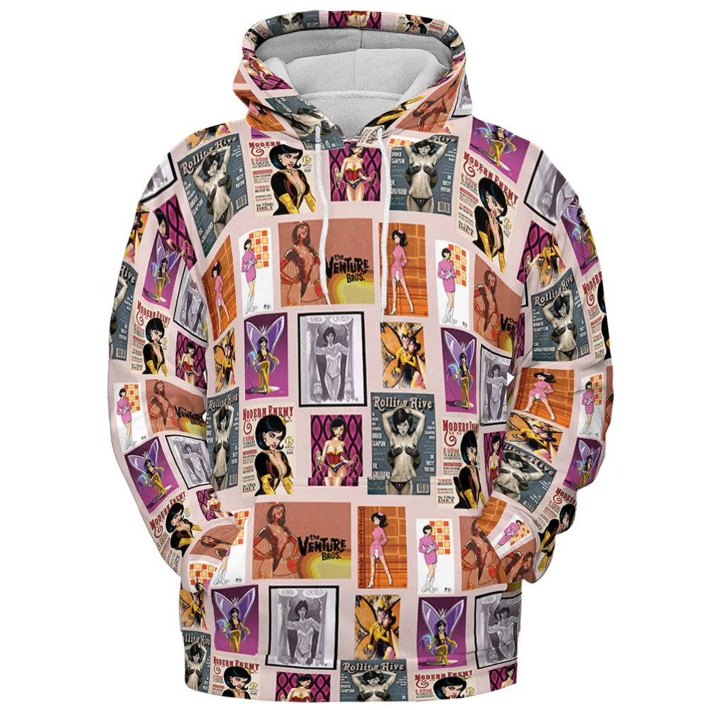 Dr. Mrs. The Monarch The Venture Bros. Magazine Poses All-over Print Hoodie - 3