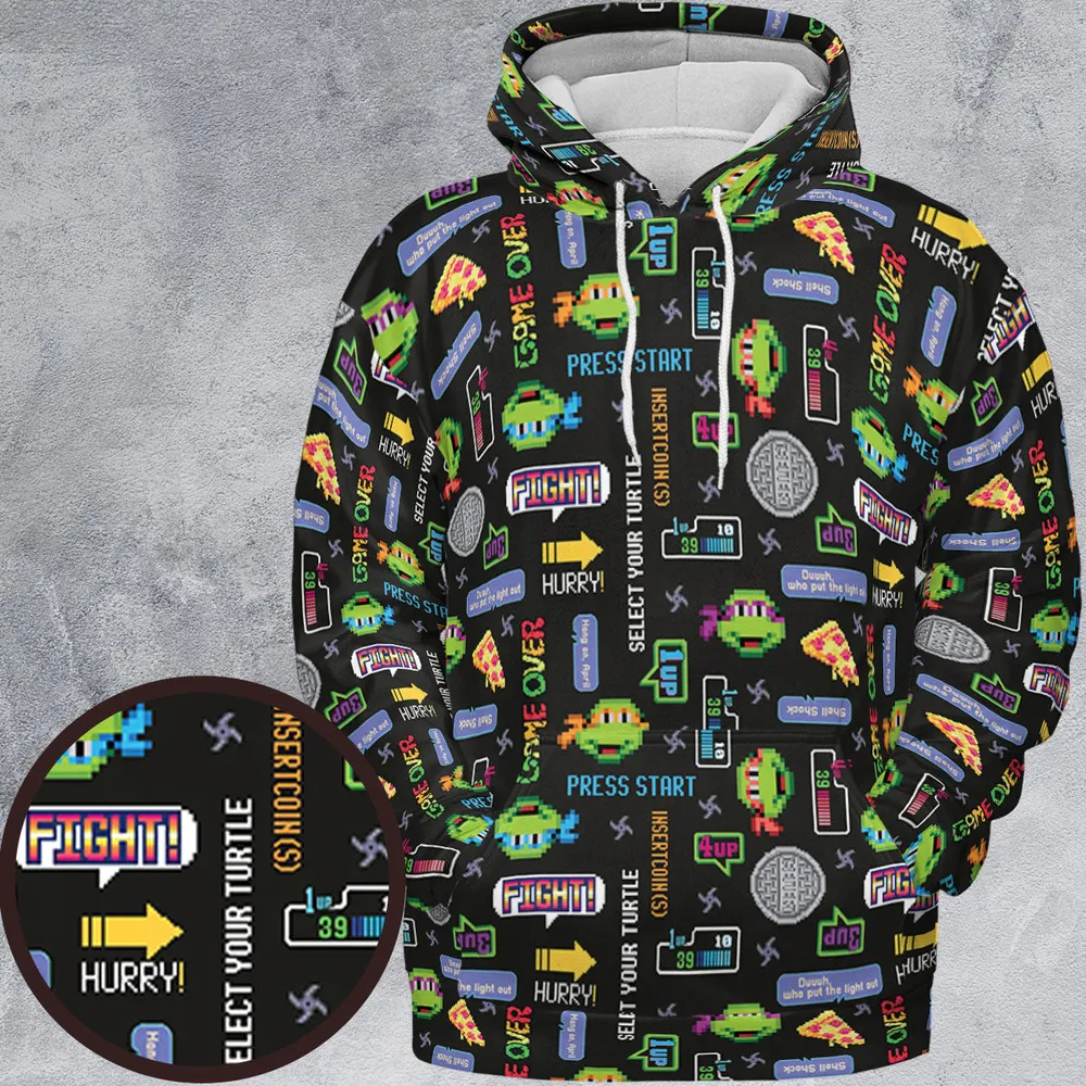 The TMNT Pixel Characters All-over Print Hoodie - 2