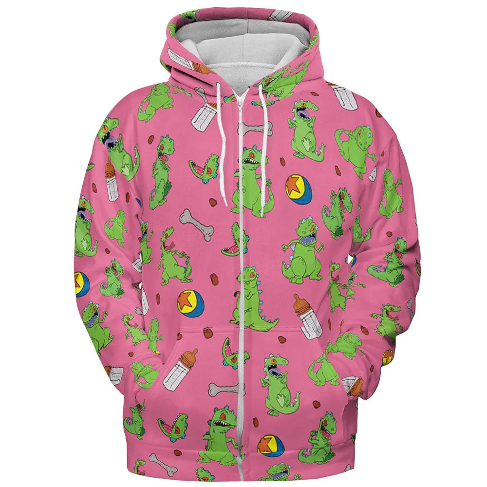 Rugrats Reptar Pattern All-over Print Hoodie - 4