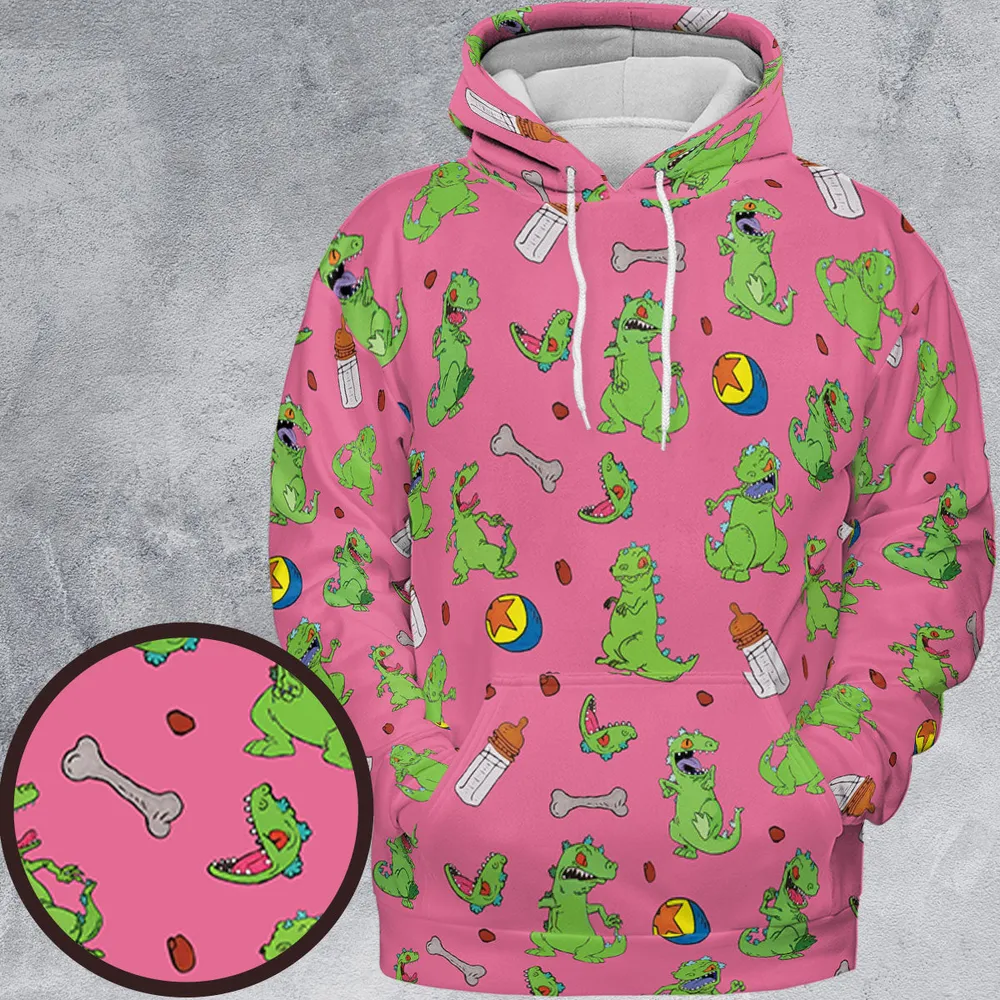 Rugrats Reptar Pattern All-over Print Hoodie - 2