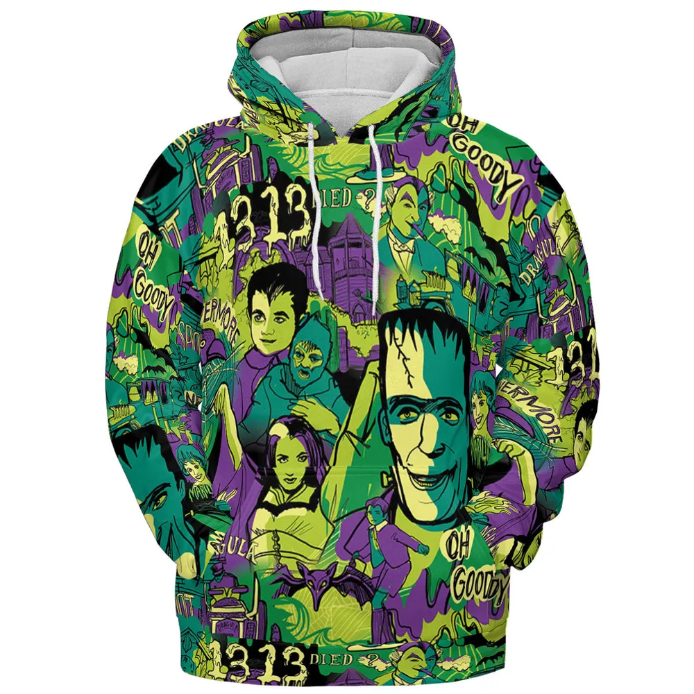 Oh Groovy Frankenstein Universal Horror All-over Print Hoodie - 3