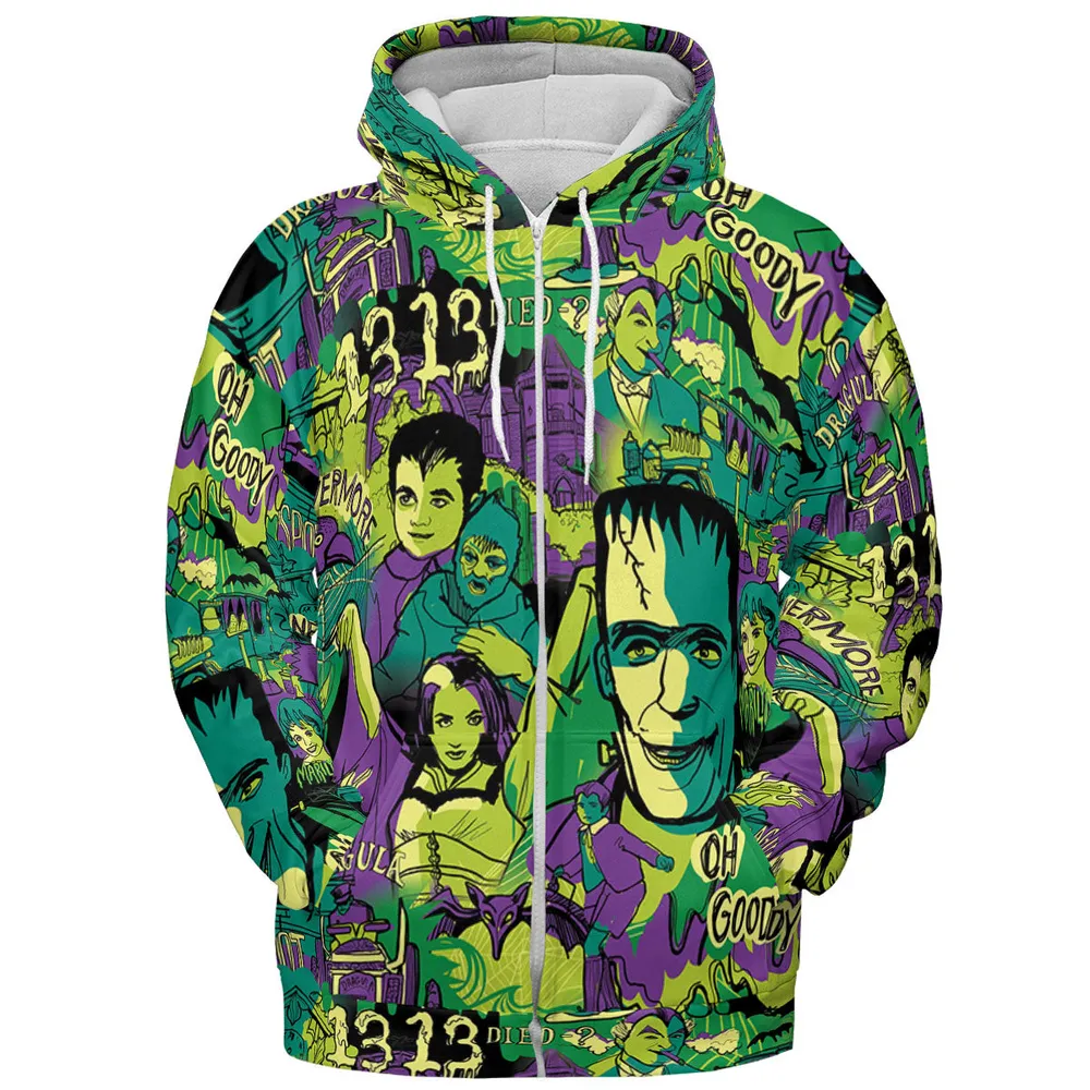 Oh Groovy Frankenstein Universal Horror All-over Print Hoodie - 4