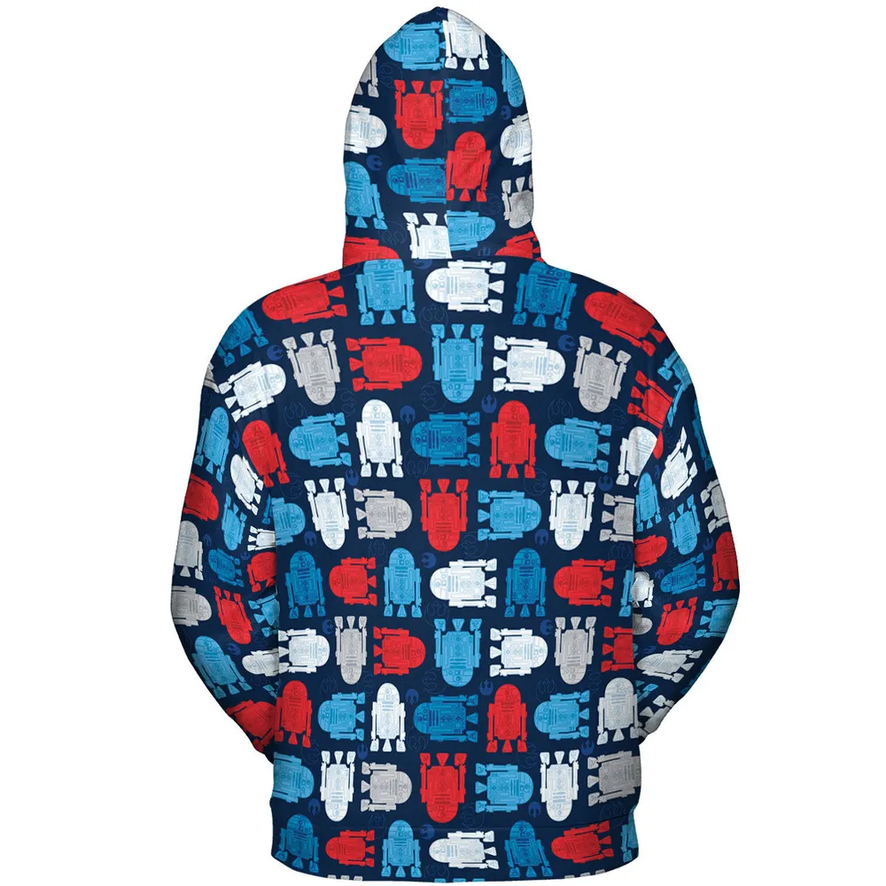 R2-D2 Star Wars 4th of July Pattern All-over Print Hoodie - 5
