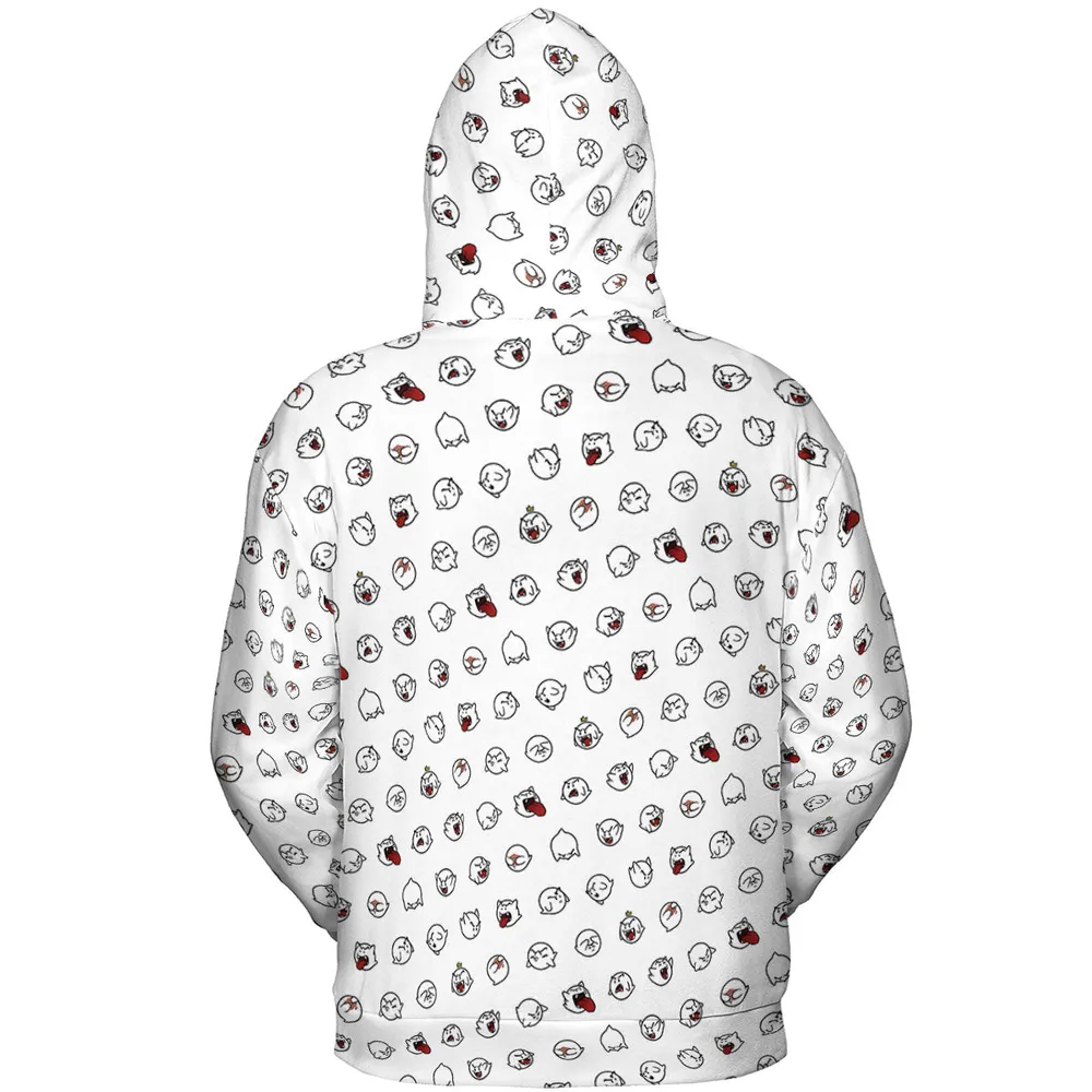 Super Mario Boo Pattern All-over Print Hoodie - 5