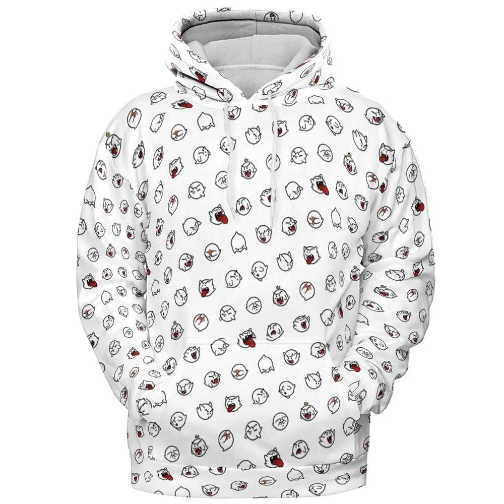 Super Mario Boo Pattern All-over Print Hoodie - 3