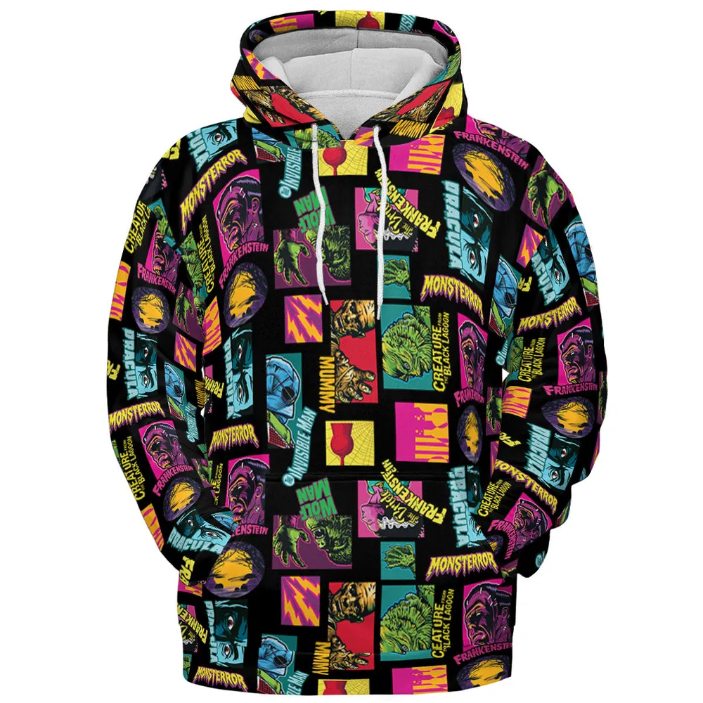 Monster Pop Movies Halloween All-over Print Hoodie - 3