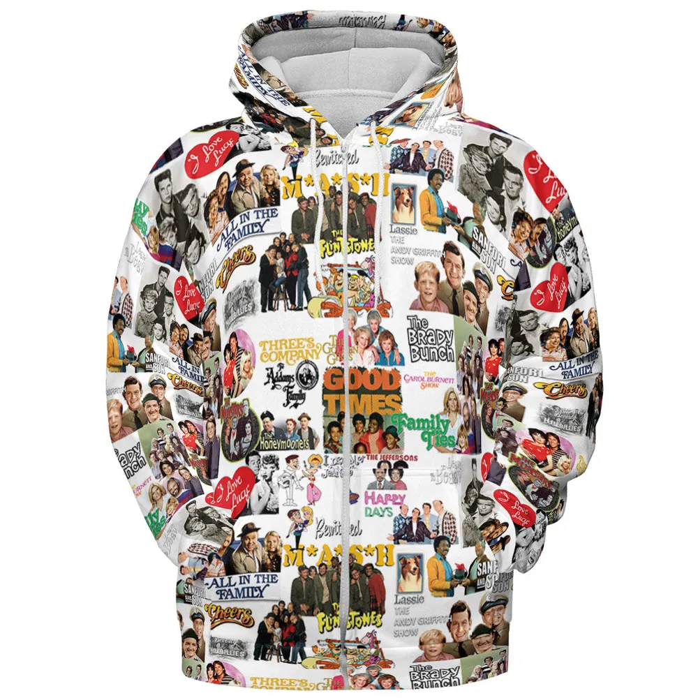 Stuck in the 80s Famous Sitcom All-over Print Hoodie - 4