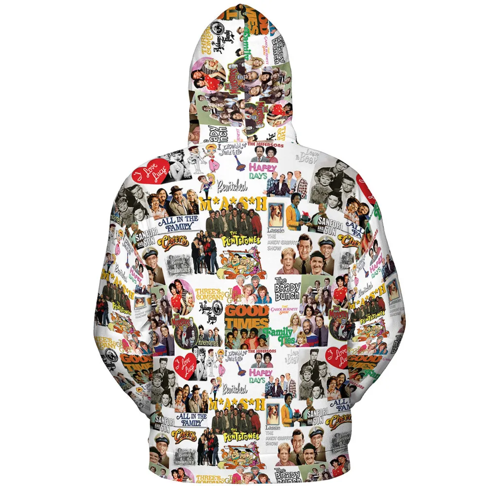 Stuck in the 80s Famous Sitcom All-over Print Hoodie - 5