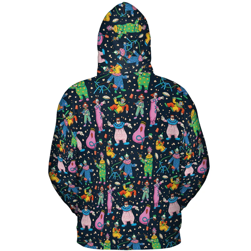 Clowns Popcorn Killer Klowns from Outer Space Pattern All-over Print Hoodie - 5
