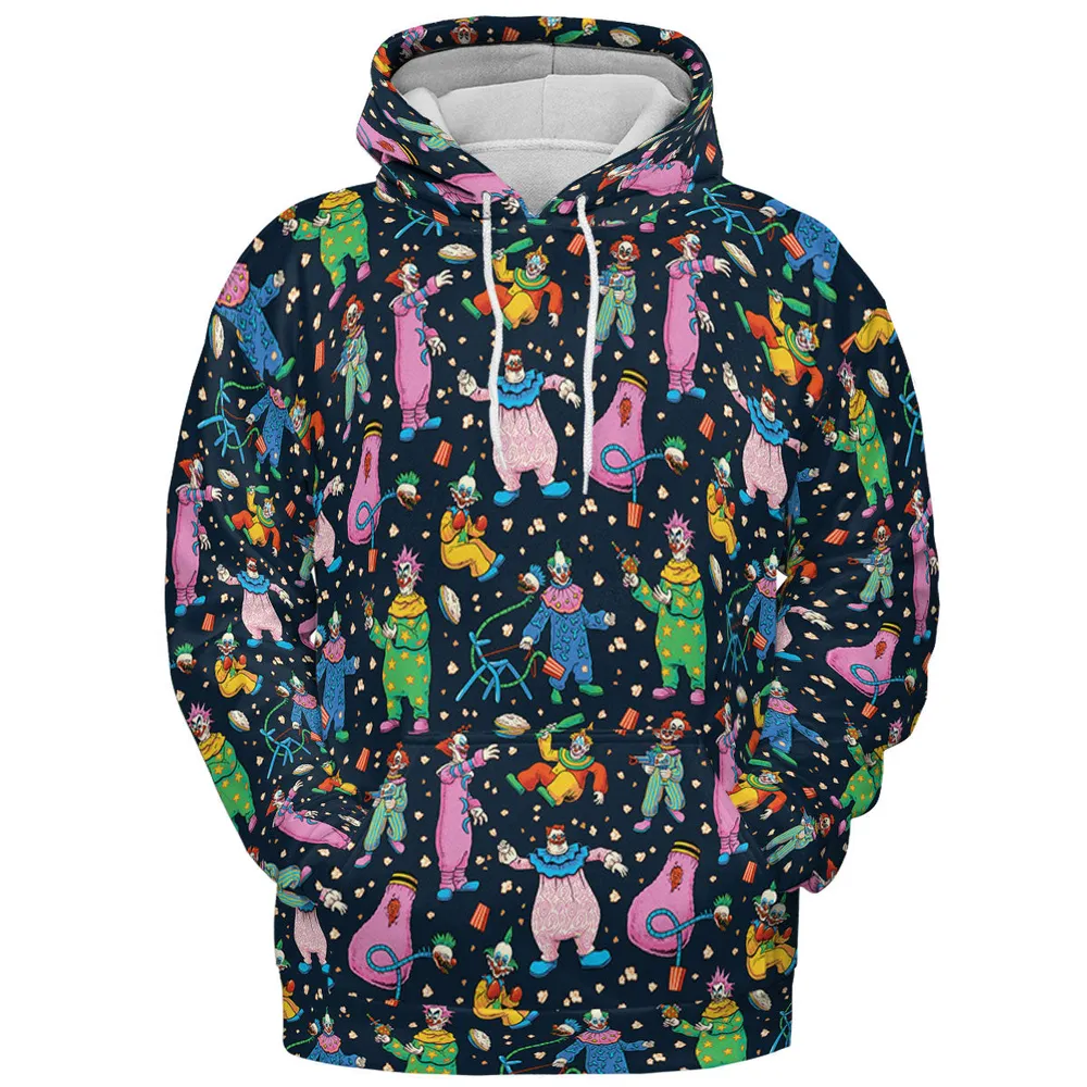 Clowns Popcorn Killer Klowns from Outer Space Pattern All-over Print Hoodie - 3