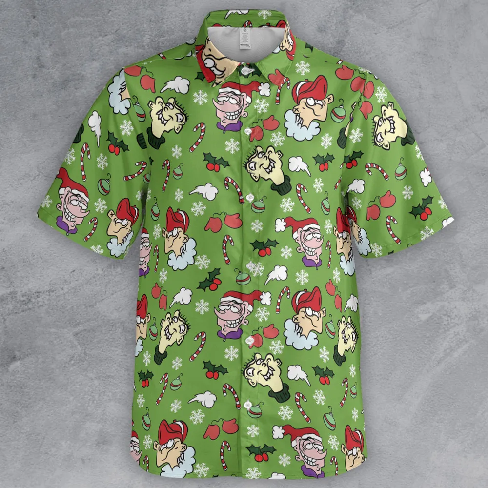 Holiday Mischief Ed Edd n Eddy Button Down Shirt - 2