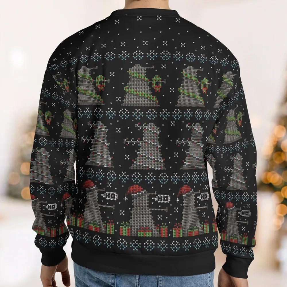 Decorate Illuminate Celebrate Doctor Who Ugly Christmas Sweatshirt - 2