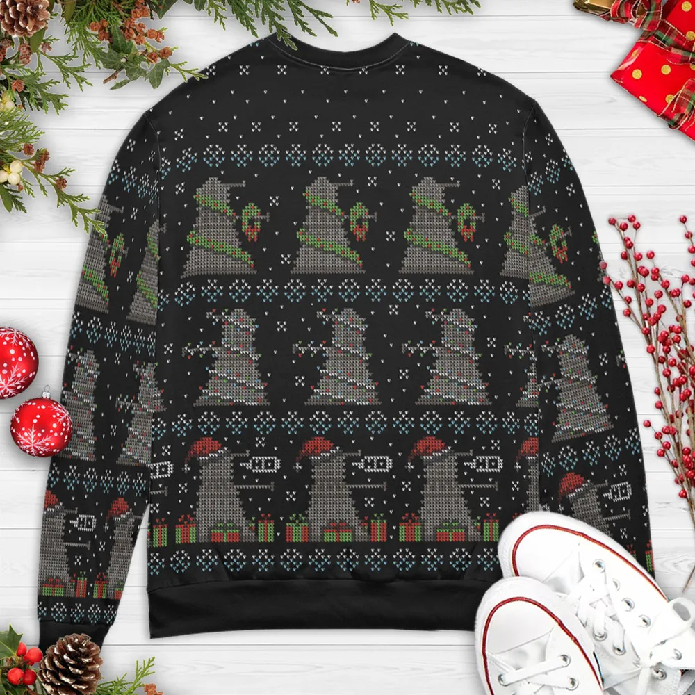 Decorate Illuminate Celebrate Doctor Who Ugly Christmas Sweatshirt - 4