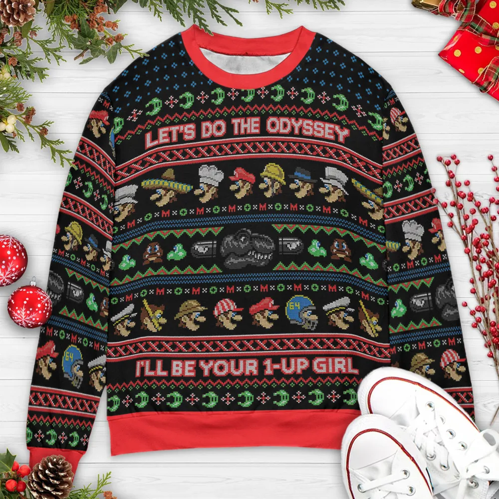 Do the Odyssey Super Mario Ugly Christmas Sweatshirt - 3