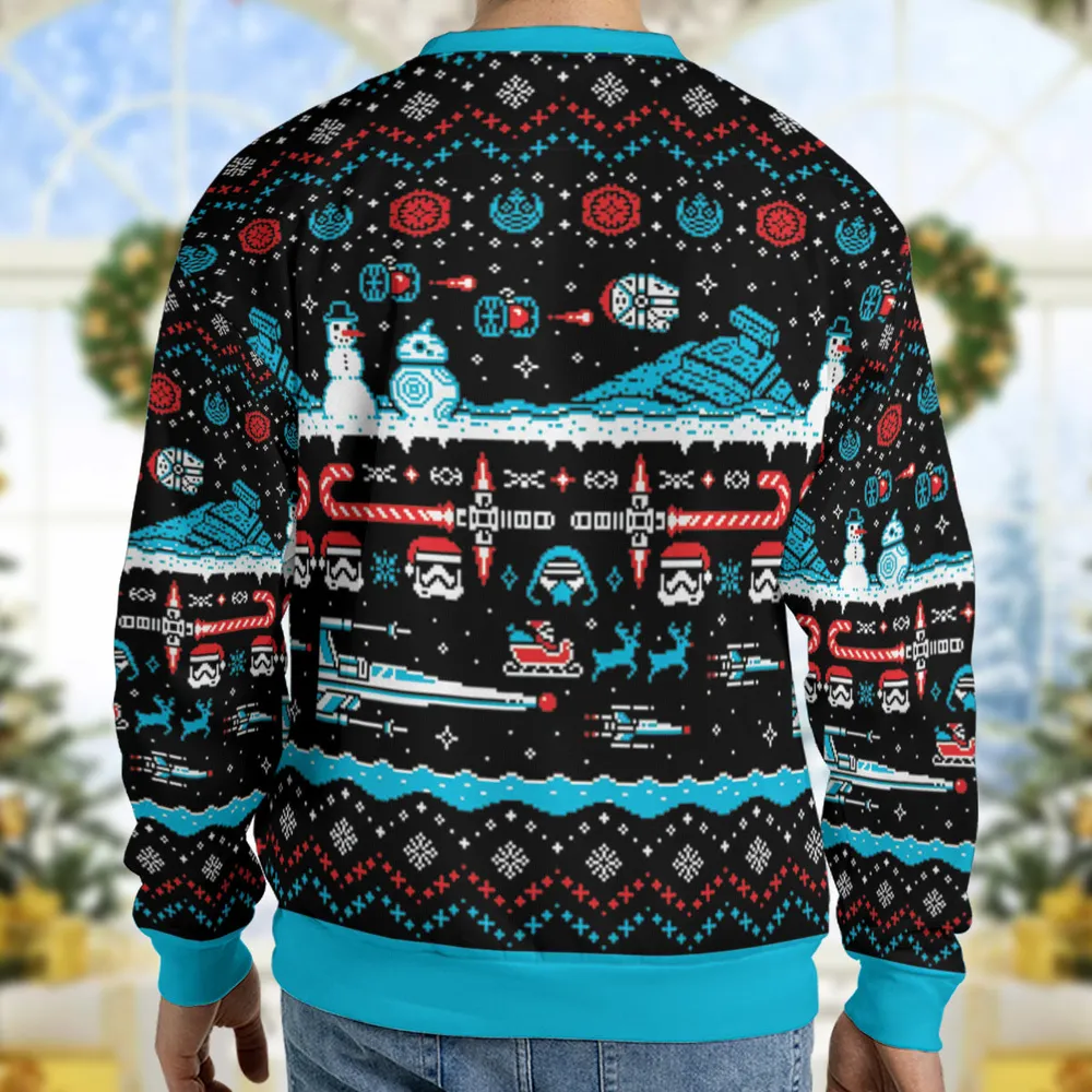 Festive Force Be With You Star Wars Ugly Christmas Sweatshirt - 2
