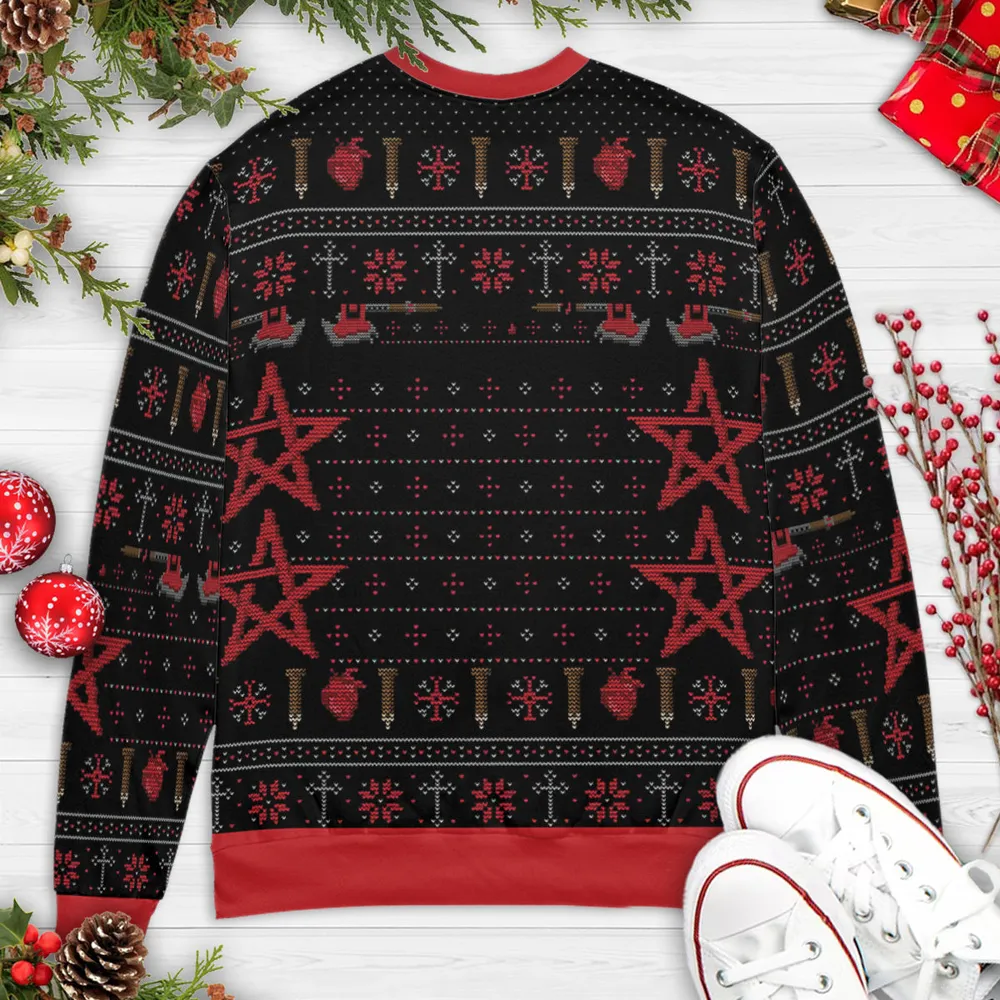 Slay Bells Ring Buffy the Vampire Slayer Ugly Christmas Sweatshirt - 4