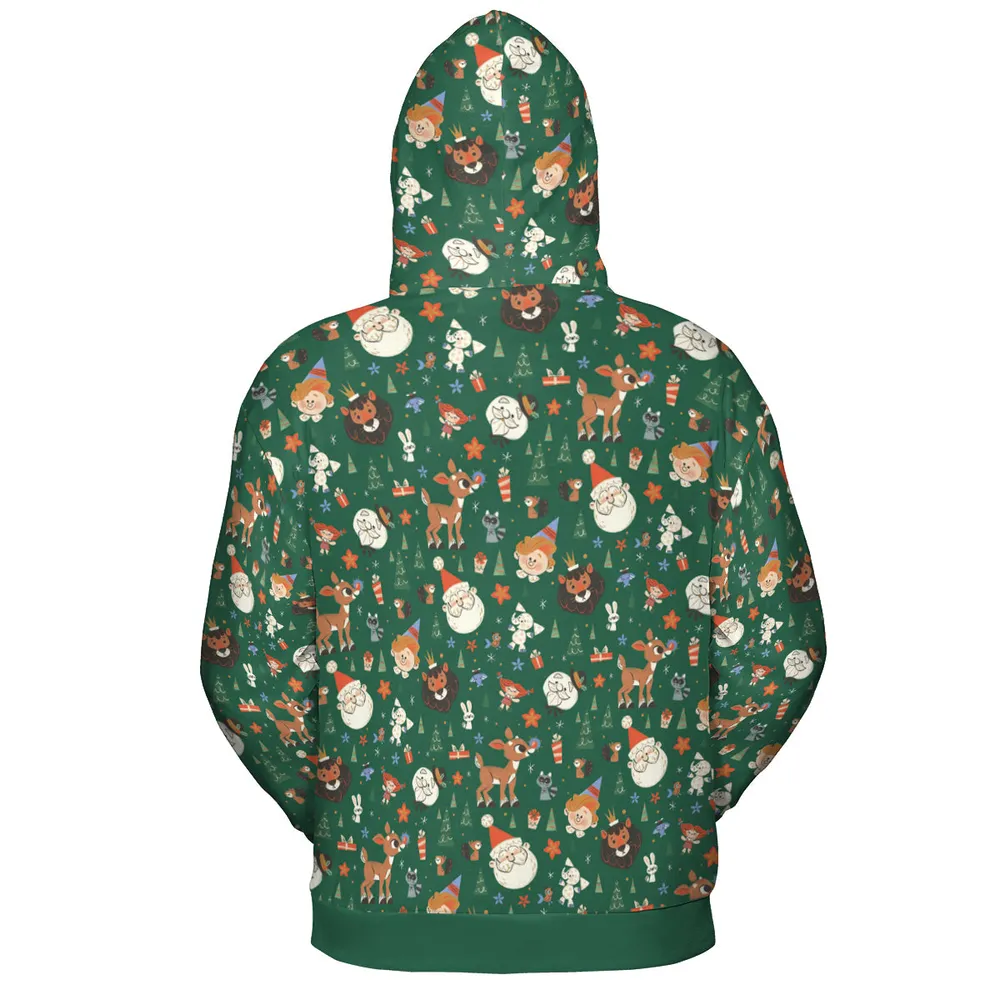Rudolph The Red Nosed Reindeer Characters All-over Print Hoodie - 4