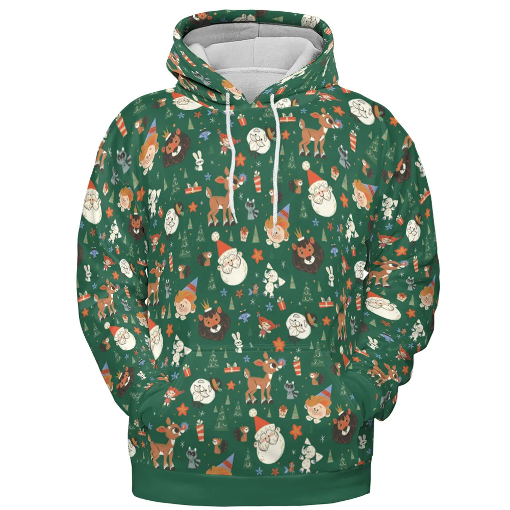 Rudolph The Red Nosed Reindeer Characters All-over Print Hoodie - 2