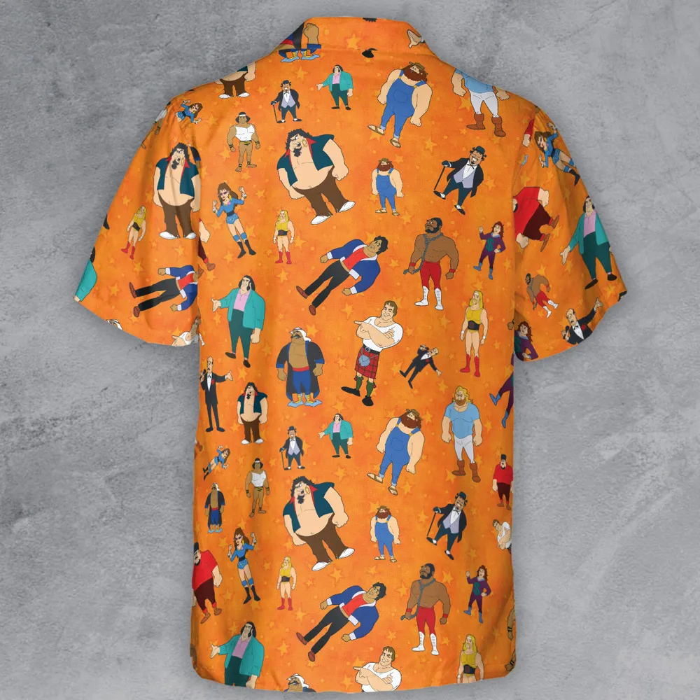 80s Hulk Rock 'n' Wrestling Characters Button Down Shirt - 3