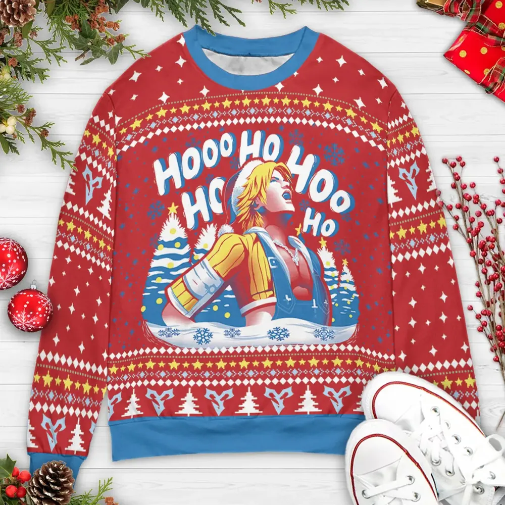 Ho Ho Ho Tidus Laugh Final Fantasy Ugly Christmas Sweatshirt - 3