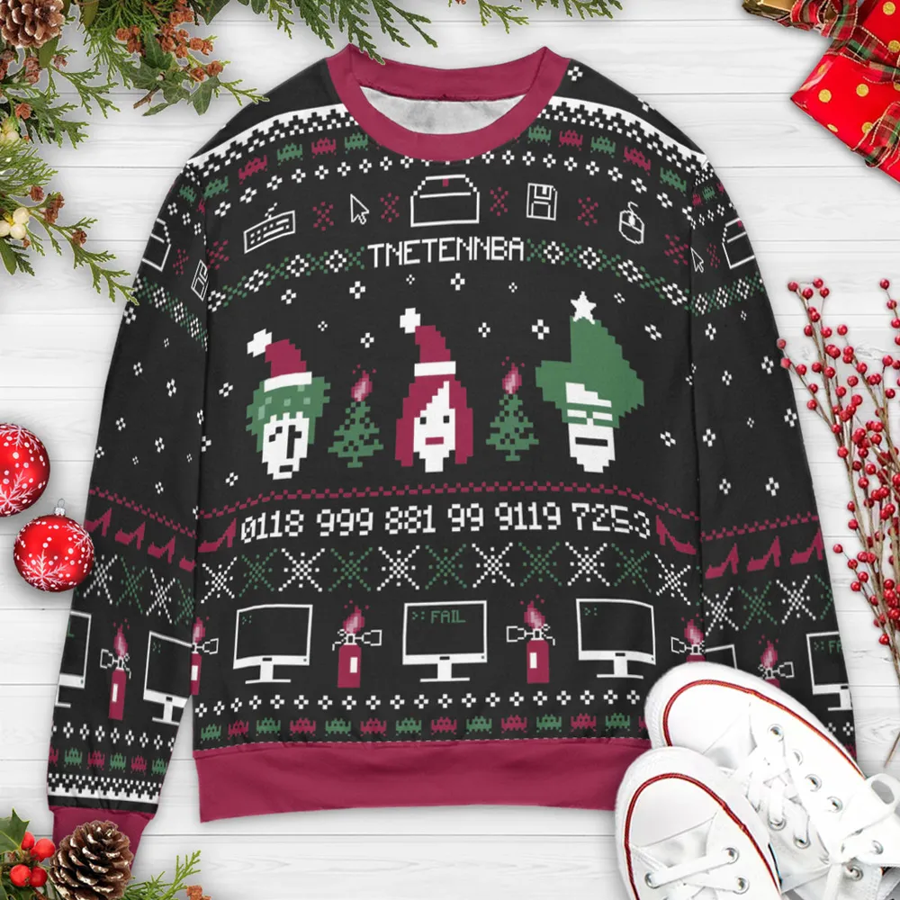 The Xmas Crowd The IT Crowd Ugly Christmas Sweatshirt - 3