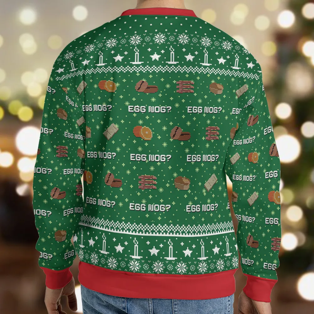 Egg Nog? Denholm Elliot Trading Places Ugly Christmas Sweatshirt - 2