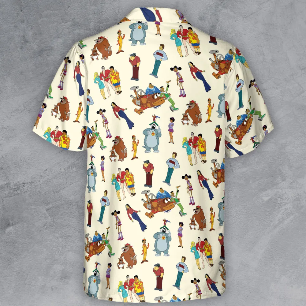 70s ABC Cartoon Gang The Plastic Man Comedy Mighty Man and Yukk Button Down Shirt - 3