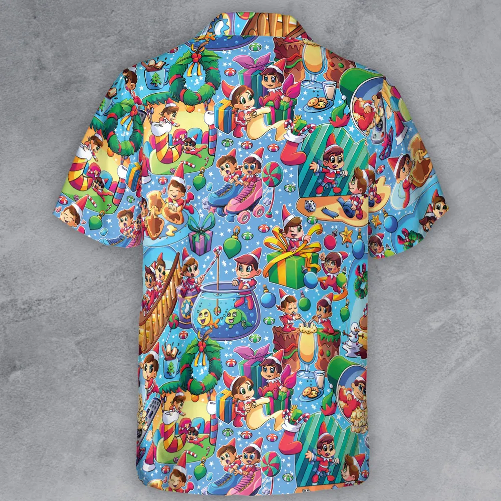 Hanging Around Elf On The Shelf Button Down Shirt - 2