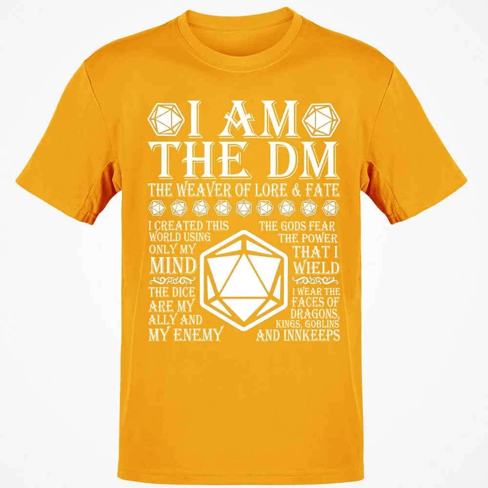 I Am The DM The Weaver Of Lore And Fate T-Shirt - Gold - 4