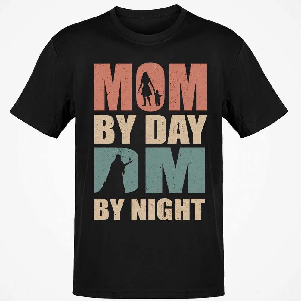 Mom By Day DM By Night Classic Unisex T-Shirt - Black - 1