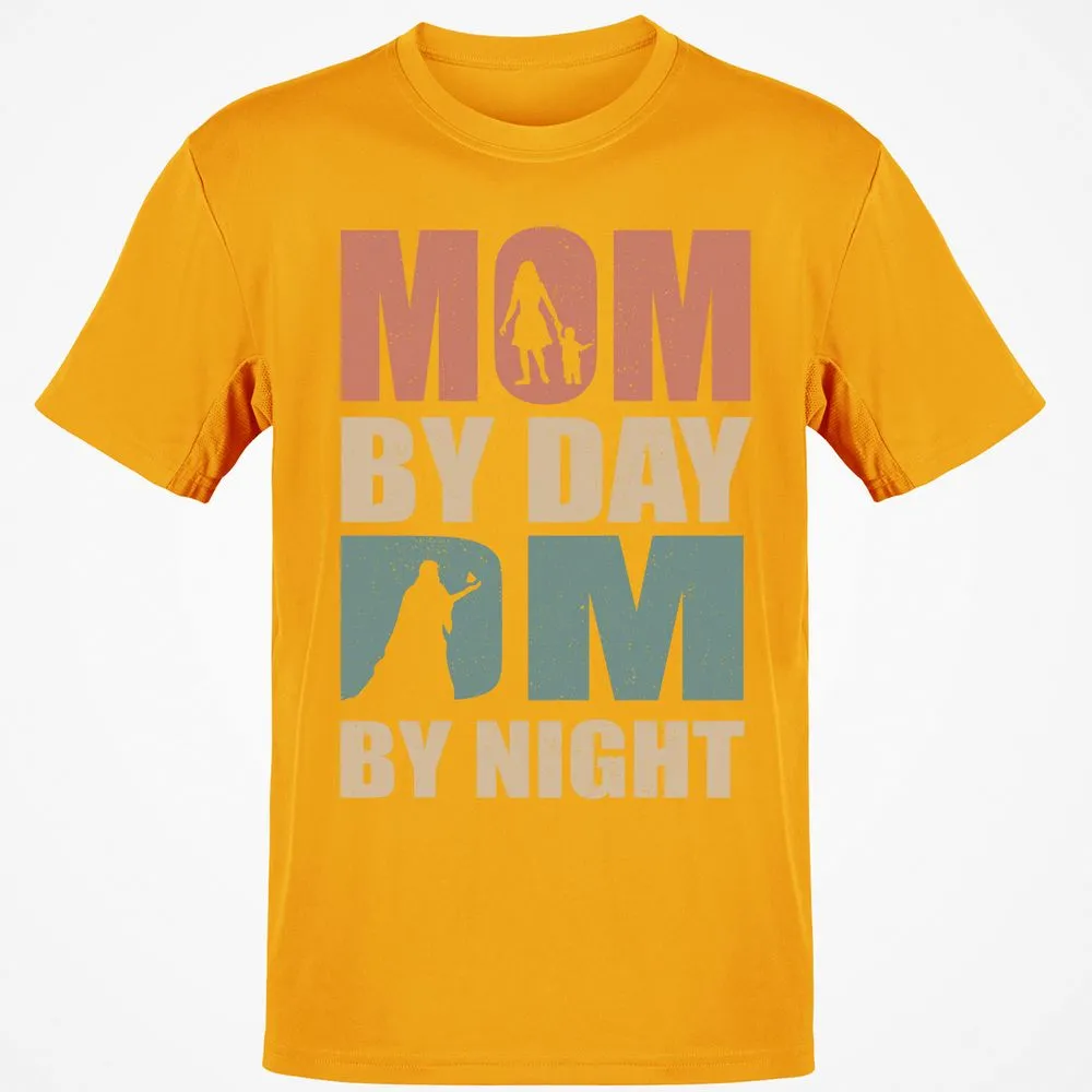 Mom By Day DM By Night Classic Unisex T-Shirt - Gold - 4