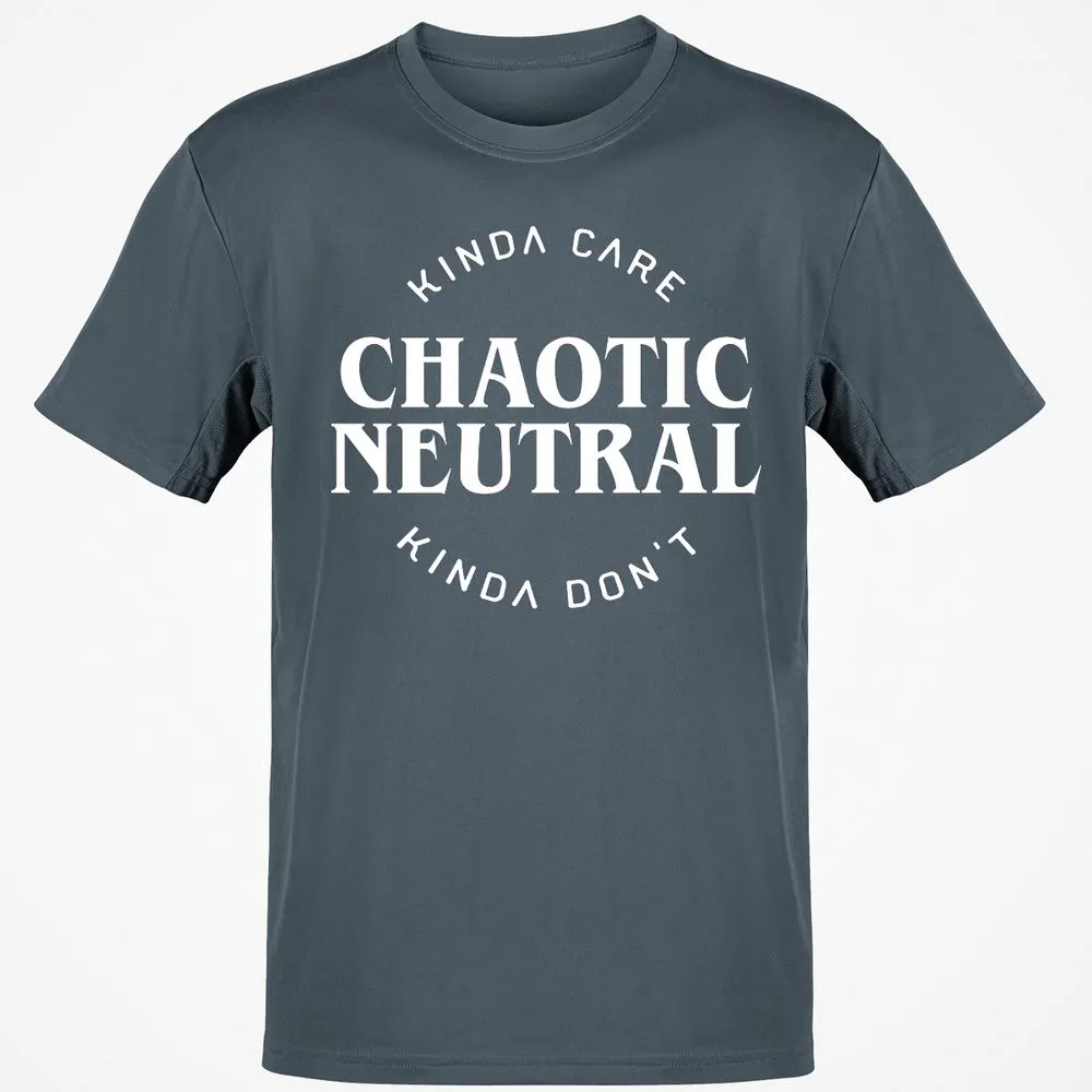 Chaotic Neutral Alignment Kinda Care Kinda Don't T-Shirt - Charcoal - 3
