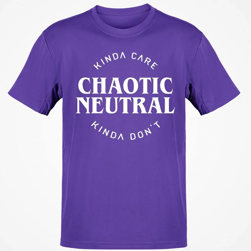 Chaotic Neutral Alignment Kinda Care Kinda Don't T-Shirt - Purple - 9