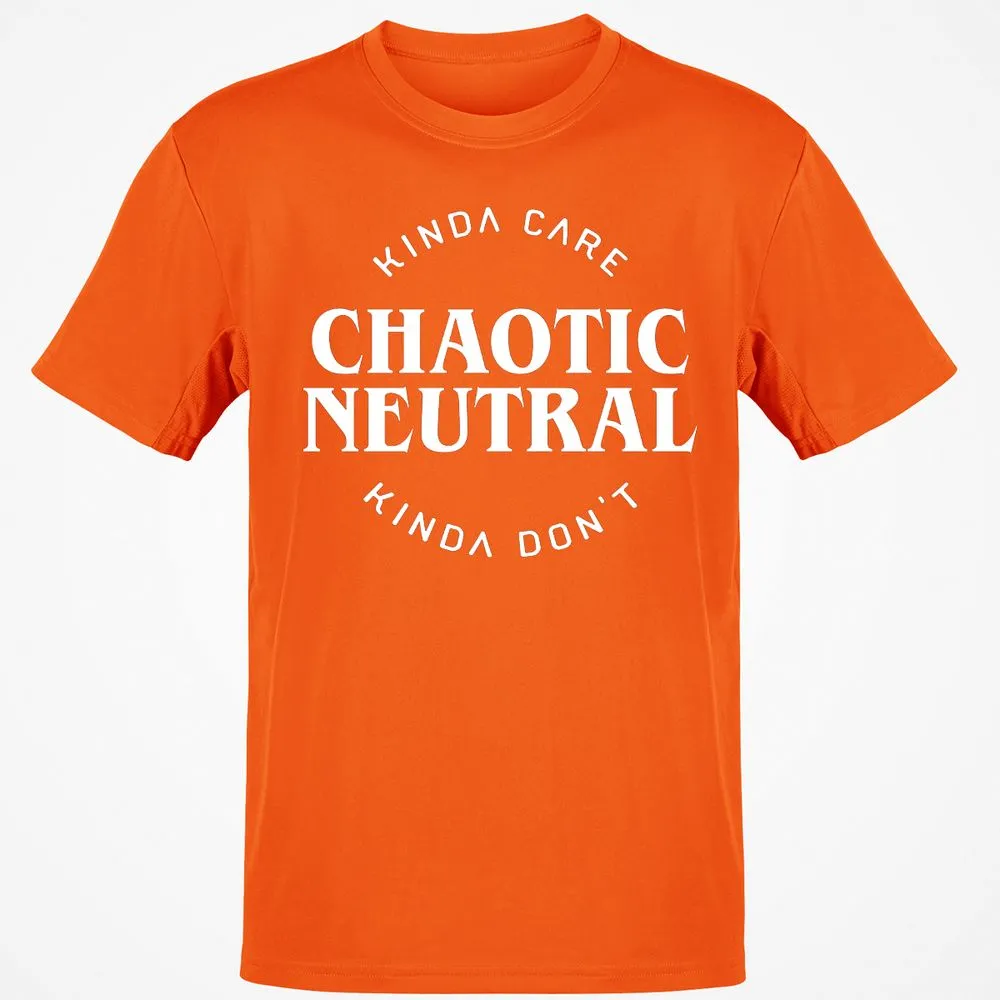 Chaotic Neutral Alignment Kinda Care Kinda Don't T-Shirt - Orange - 8