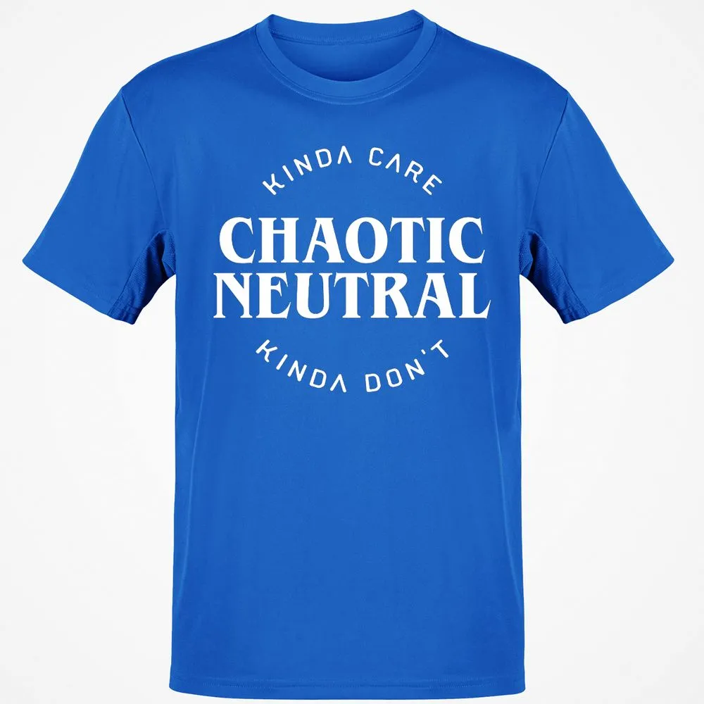 Chaotic Neutral Alignment Kinda Care Kinda Don't T-Shirt - Royal - 11