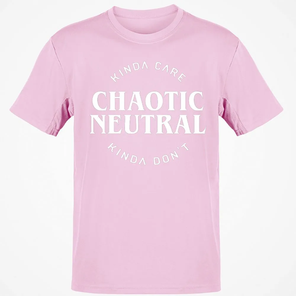 Chaotic Neutral Alignment Kinda Care Kinda Don't T-Shirt - Light Pink - 5