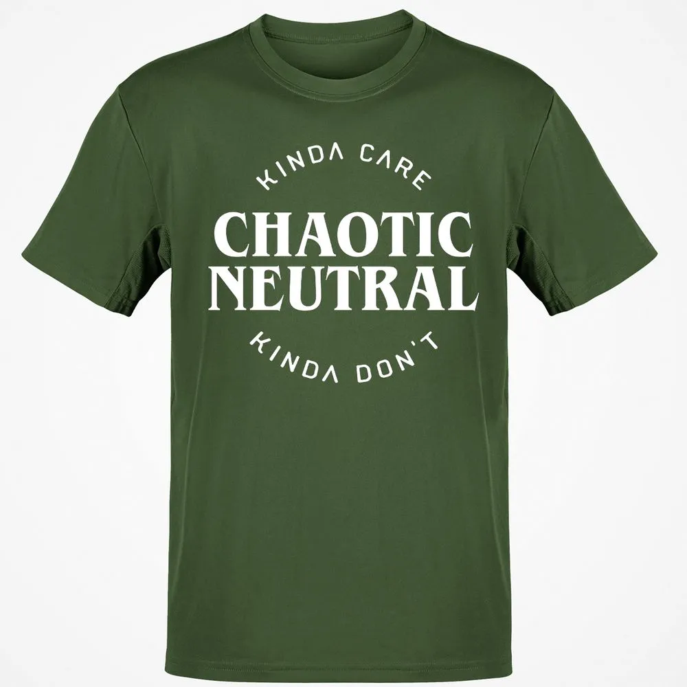 Chaotic Neutral Alignment Kinda Care Kinda Don't T-Shirt - Military Green - 6