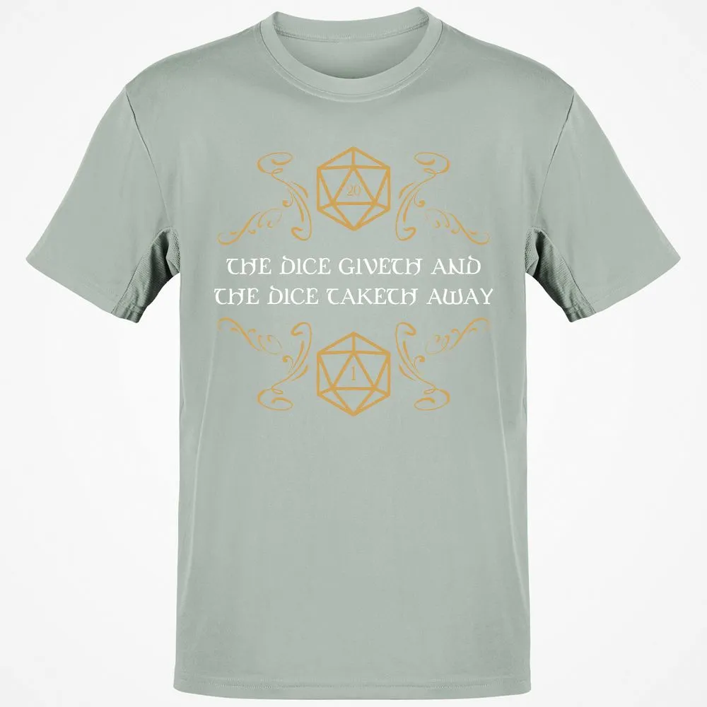 The Dice Giveth and Taketh Away Natural 20 and Critical Fail T-Shirt - Ash - 2