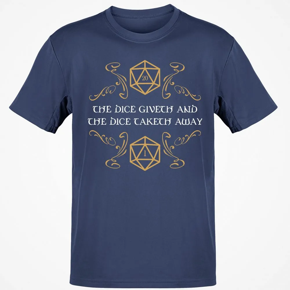 The Dice Giveth and Taketh Away Natural 20 and Critical Fail T-Shirt - Navy - 7