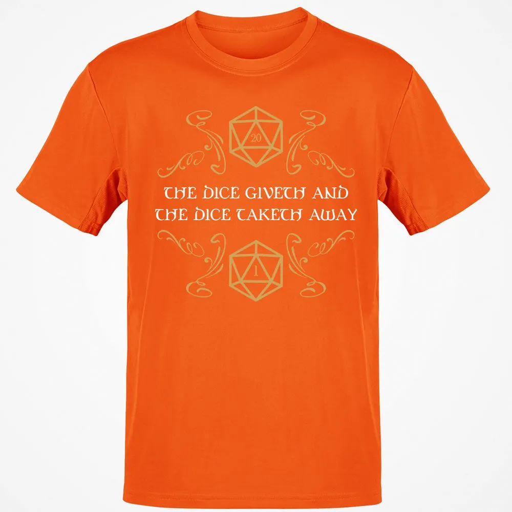 The Dice Giveth and Taketh Away Natural 20 and Critical Fail T-Shirt - Orange - 8