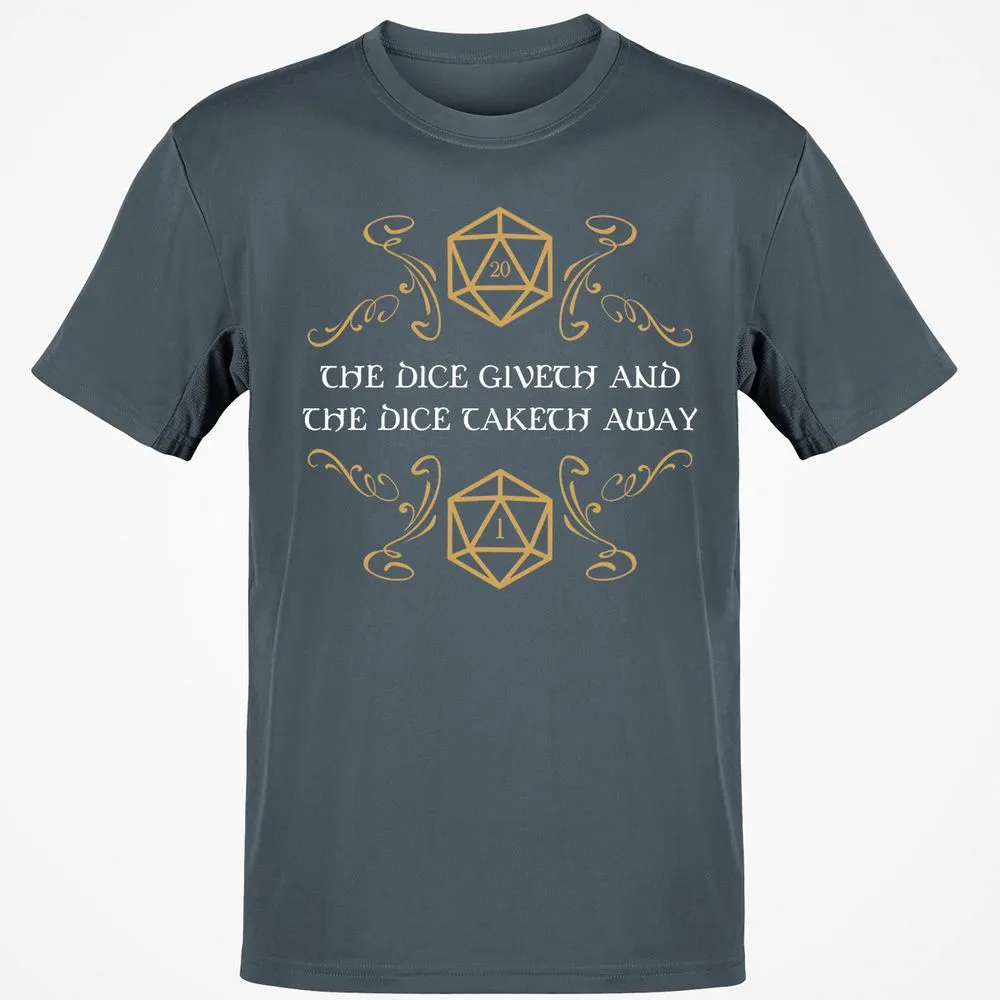 The Dice Giveth and Taketh Away Natural 20 and Critical Fail T-Shirt - Charcoal - 3