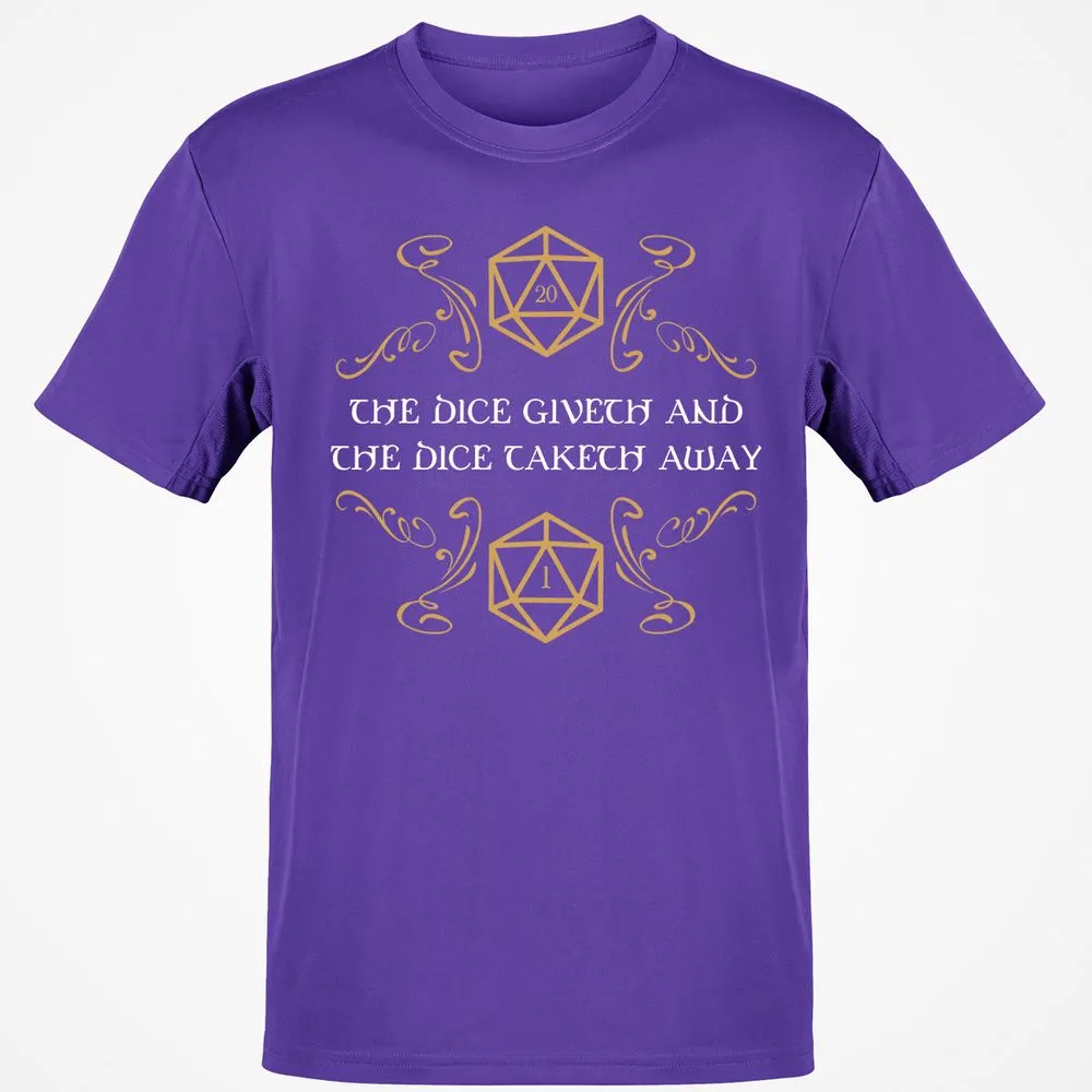 The Dice Giveth and Taketh Away Natural 20 and Critical Fail T-Shirt - Purple - 9