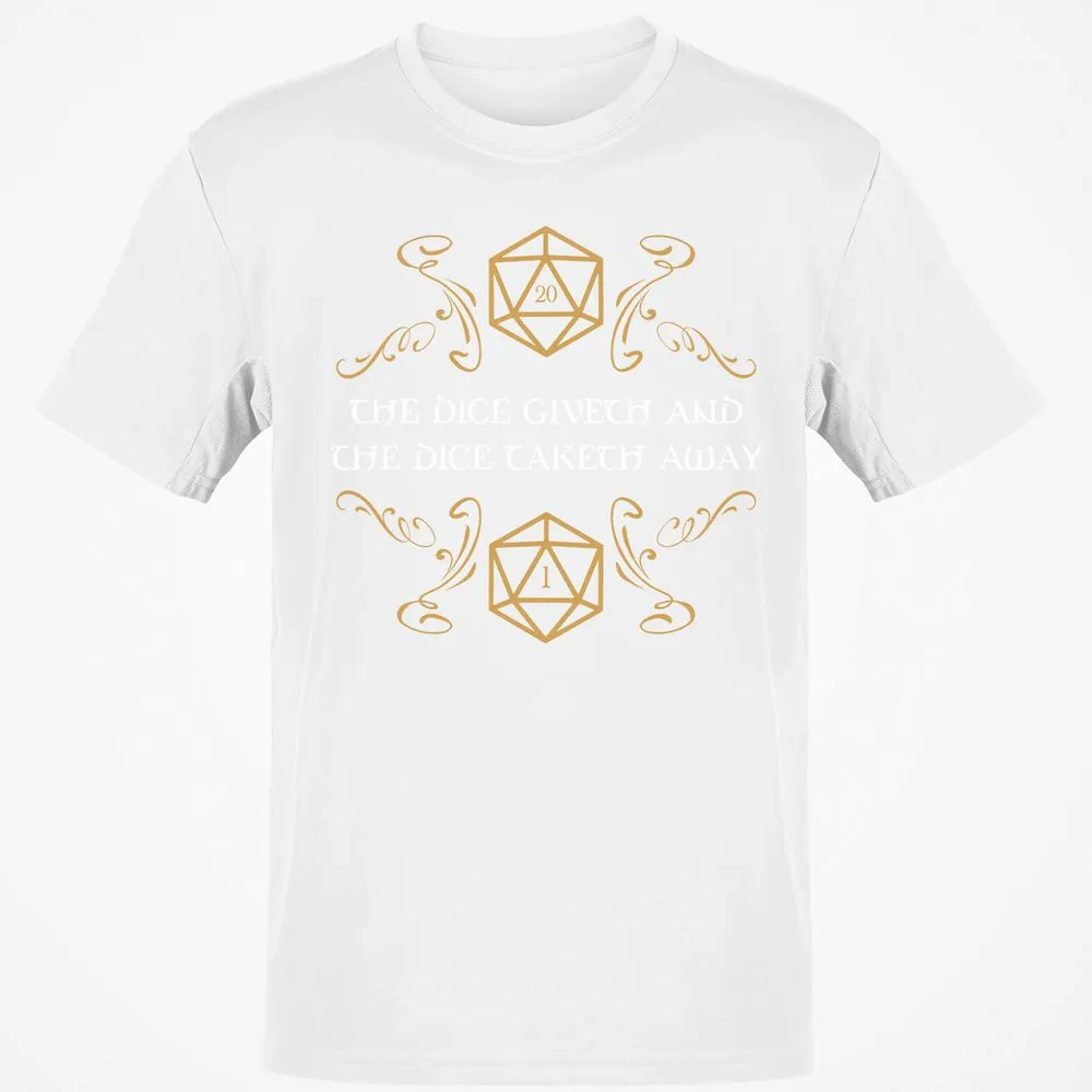 The Dice Giveth and Taketh Away Natural 20 and Critical Fail T-Shirt - White - 12