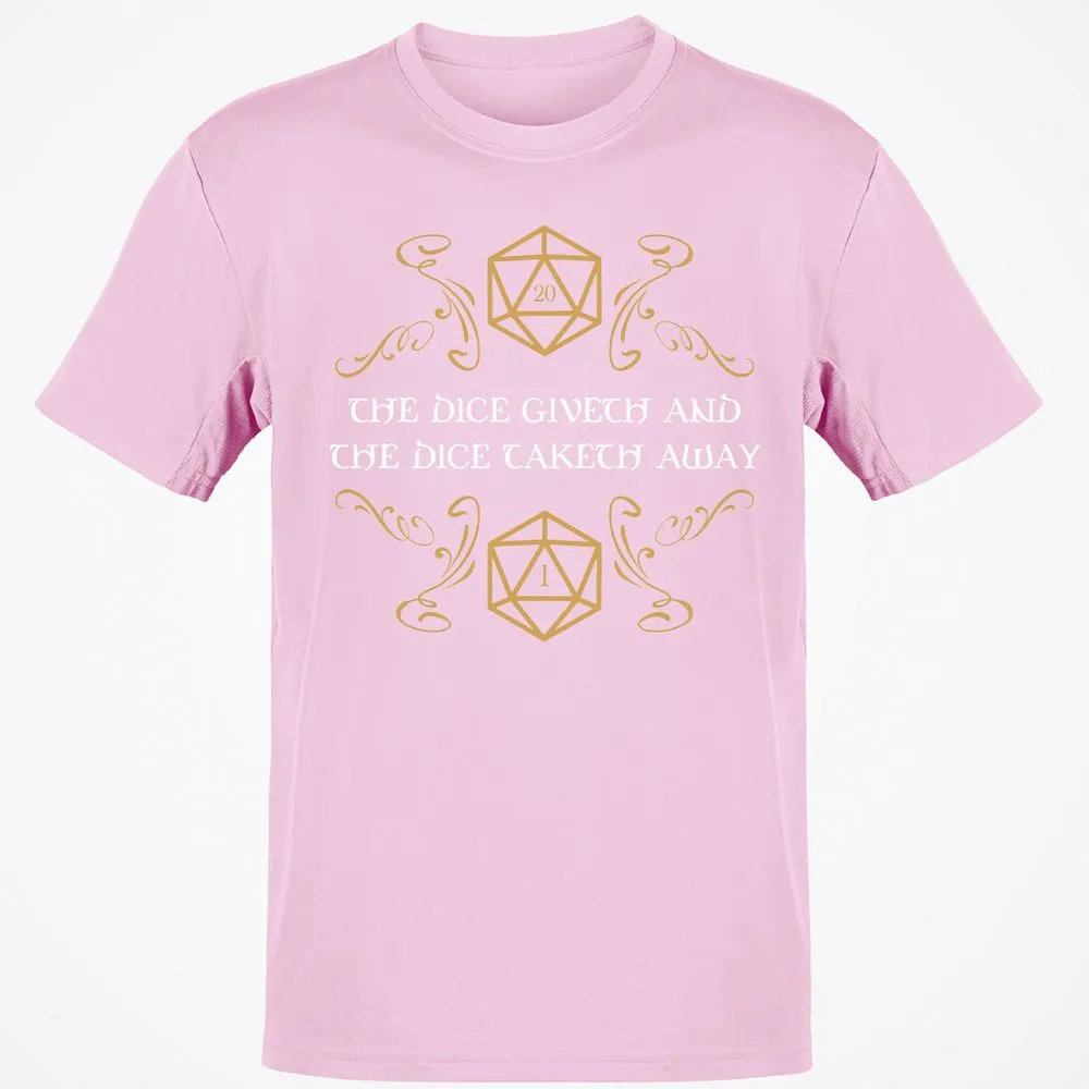 The Dice Giveth and Taketh Away Natural 20 and Critical Fail T-Shirt - Light Pink - 5